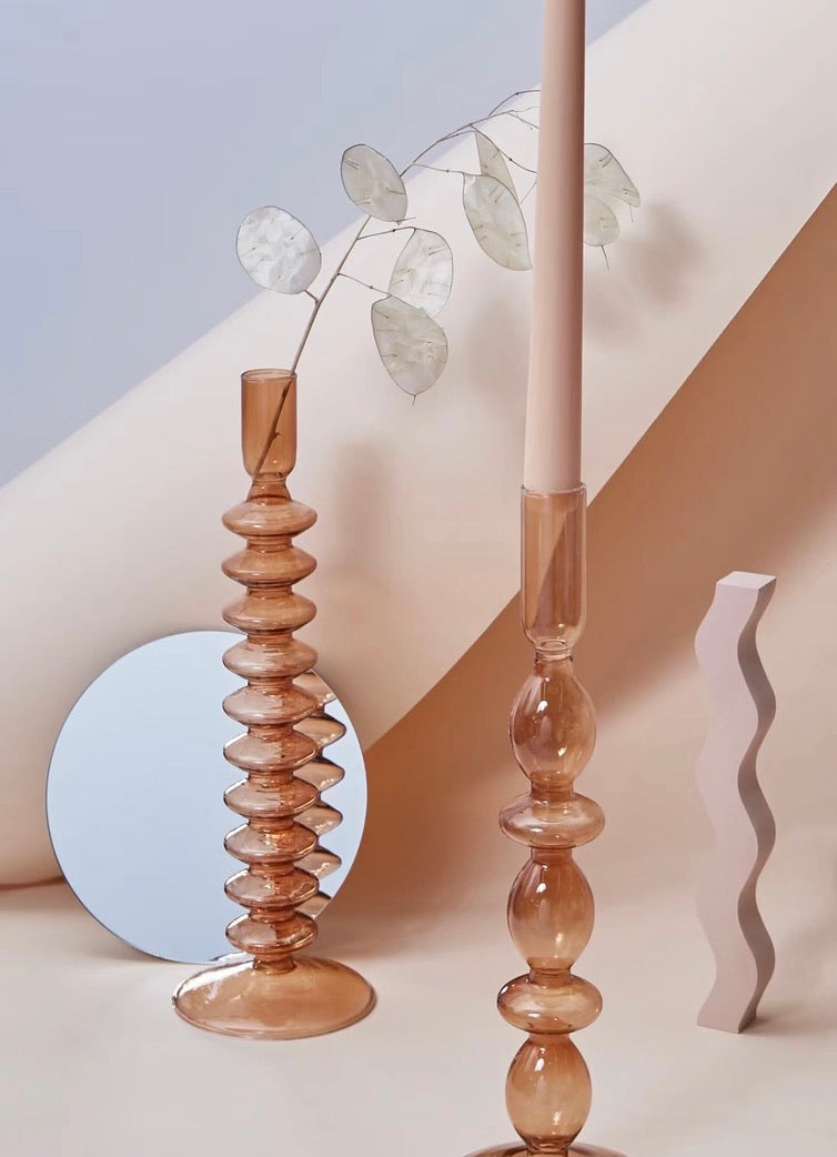 Amber high borosilicate candle holder