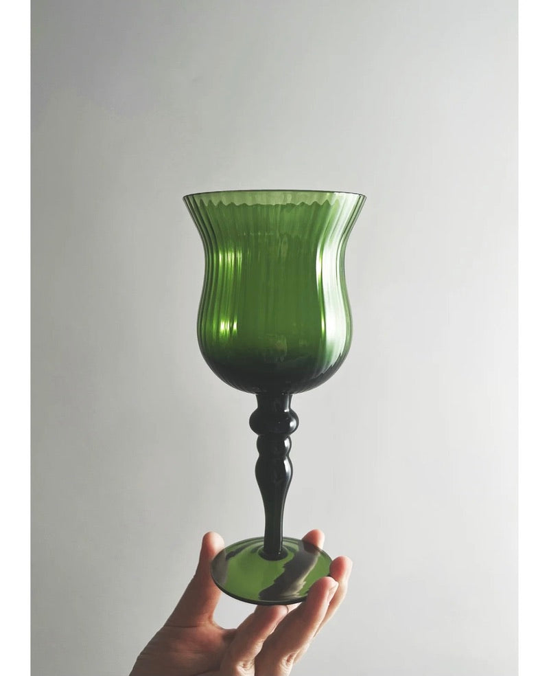 Spray color handmade wine goblet