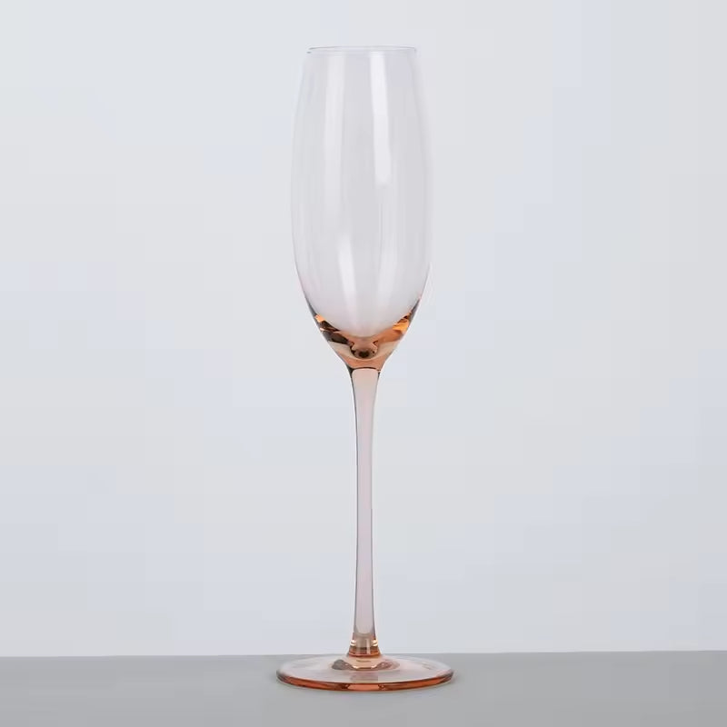 Pink spray handmade wine goblet stemware