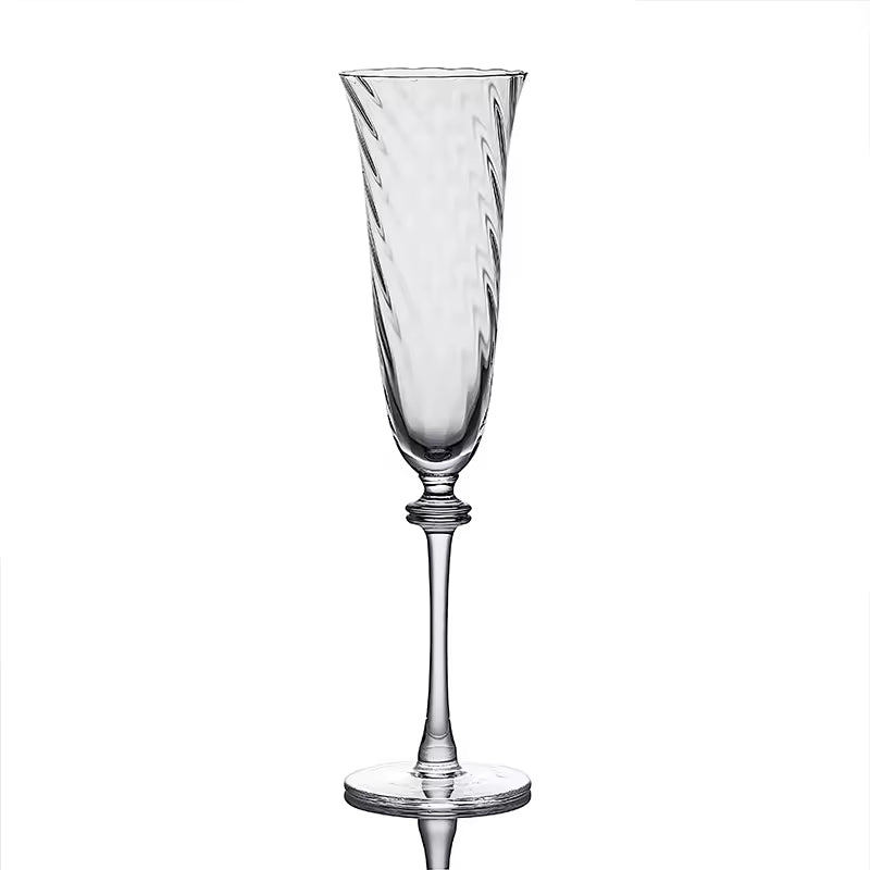 Clear handmade wine goblet stemware