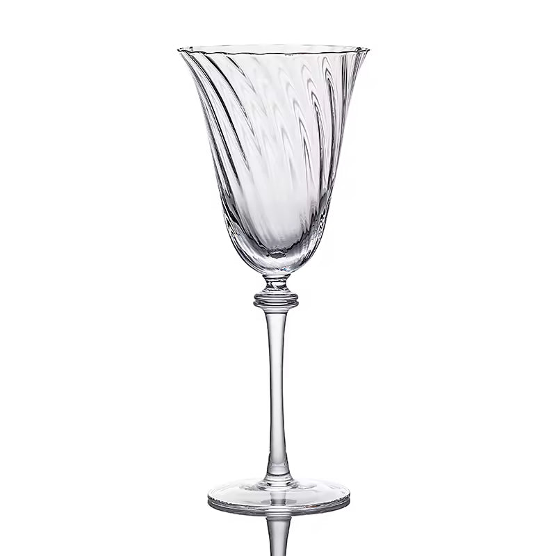 Clear handmade wine goblet stemware