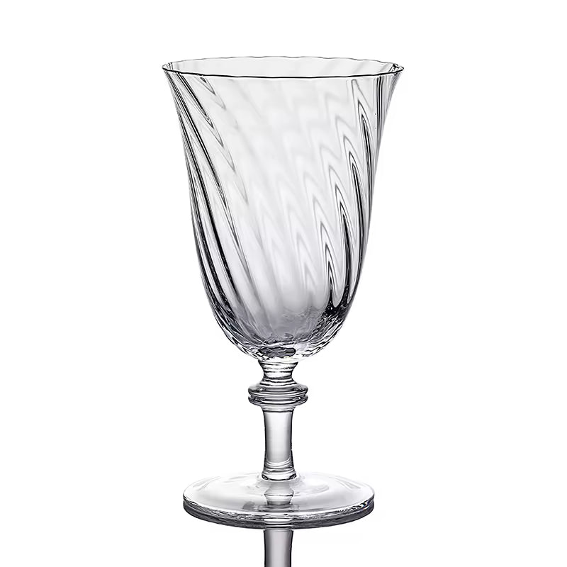 Clear handmade wine goblet stemware