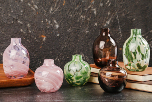 Color dot handmade vase