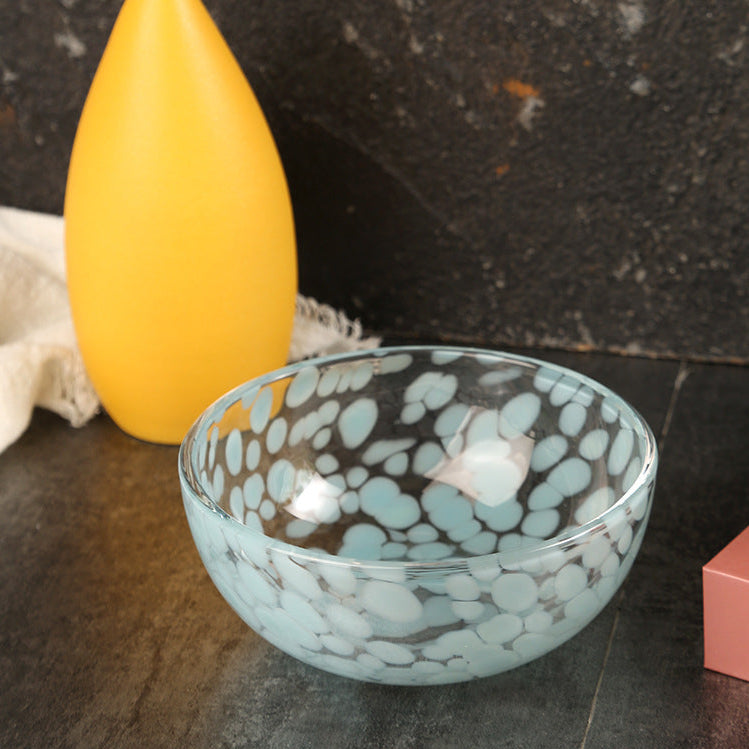 Color dot handmade fruit bowl