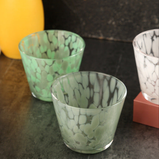 Color dot handmade tumbler stemless