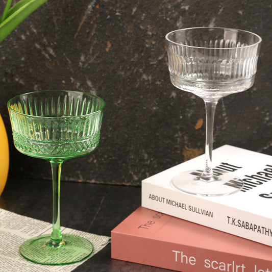 clear & spray green color ice cream goblet