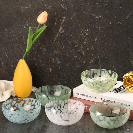 Color dot handmade fruit bowl