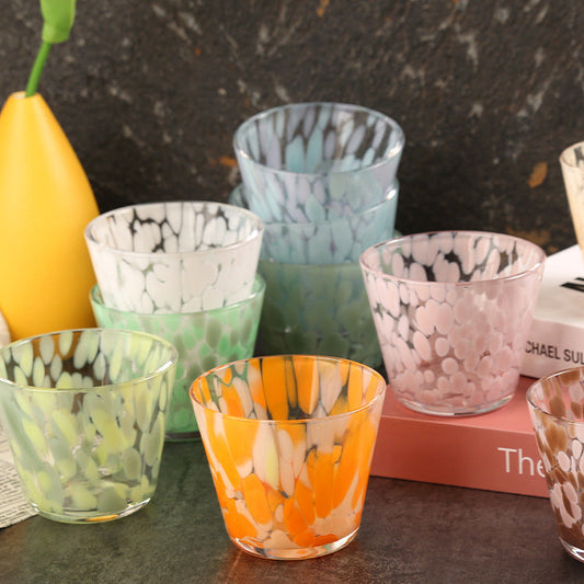 Color dot handmade tumbler stemless