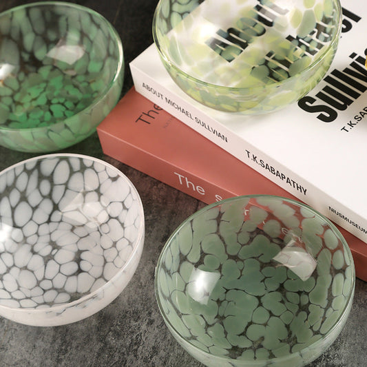 Color dot handmade fruit bowl