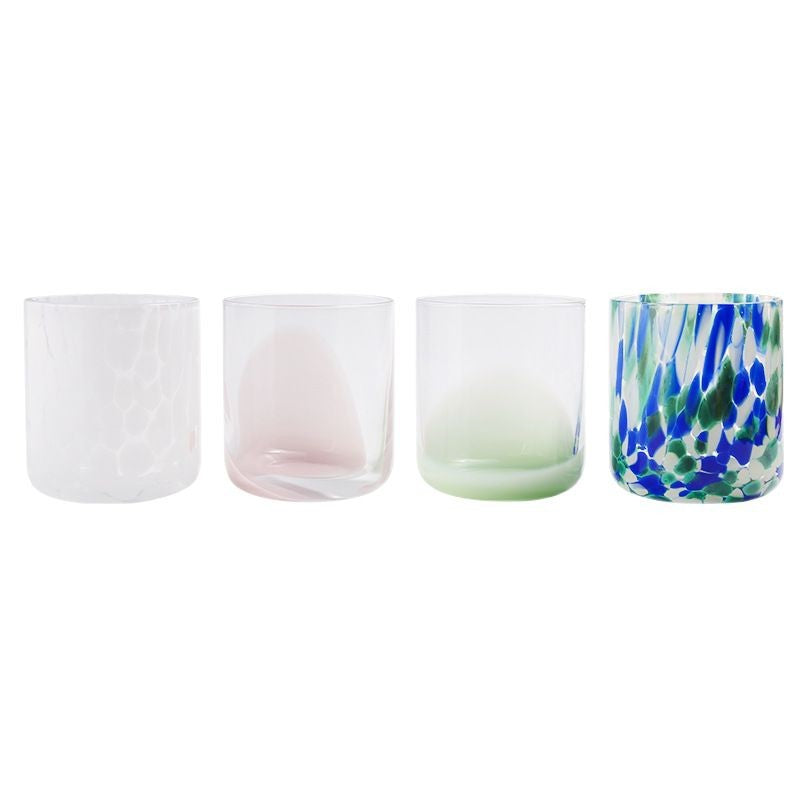 Color dot handmade tumbler stemless