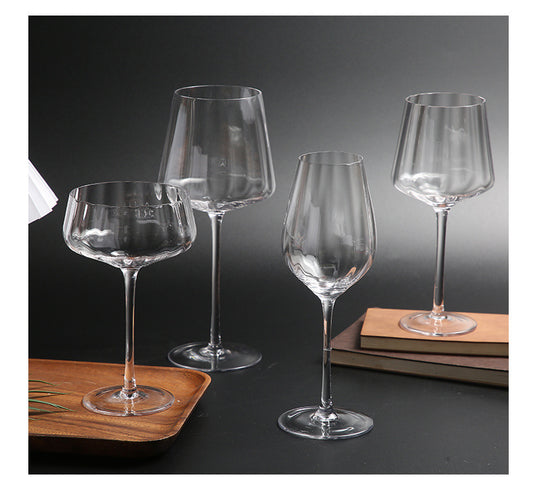 Clear handmade wine goblet stemware