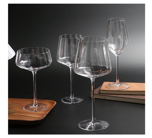 Clear handmade wine goblet stemware