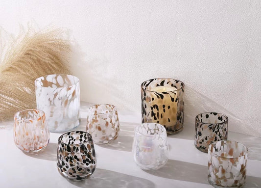 Color dot handmade tumbler stemless