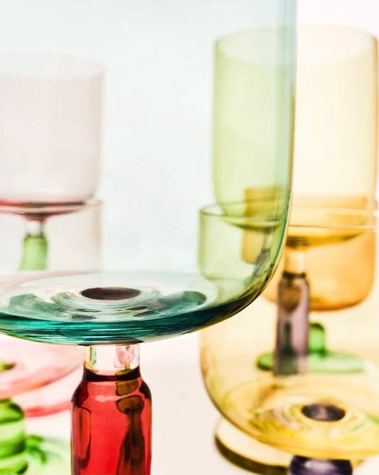 Spray color handmade wine goblet
