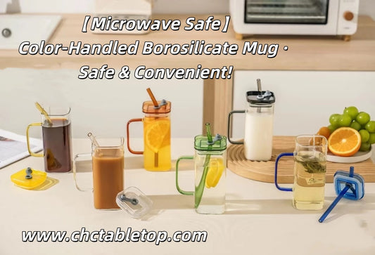 Color solid handle high borosilicate mug