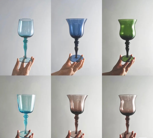 Spray color handmade wine goblet