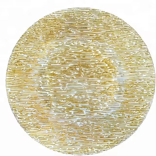 Gold Round Decorative 13inch Glass Charger Plates for Wedding Party Holiday