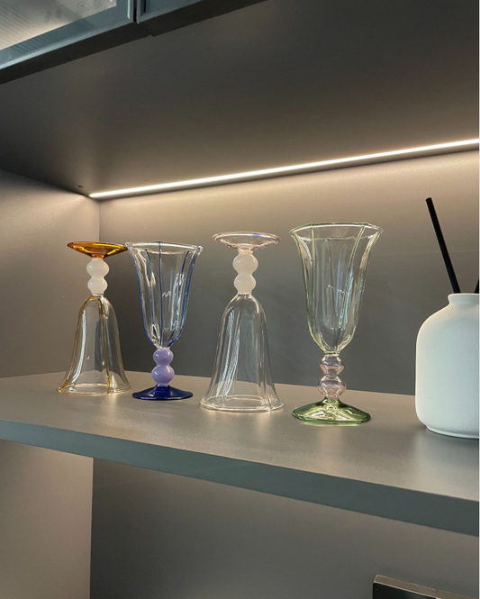 Clear and color solid glass high borosilicate goblet
